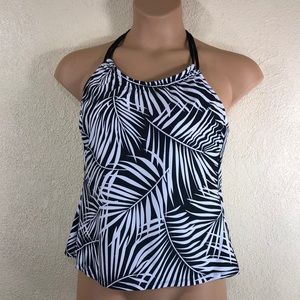 Clean Water Swimwear Tankini Top Black & White L